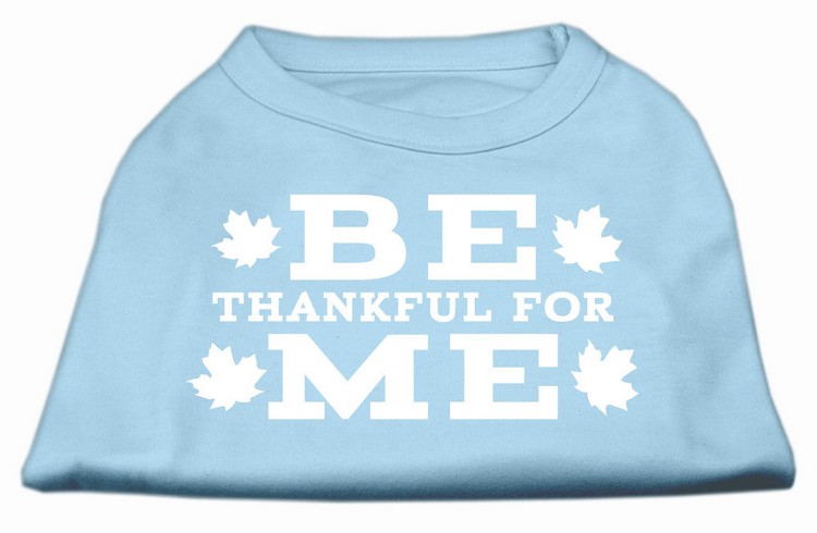 Be Thankful for Me Screen Print Shirt Baby Blue XS